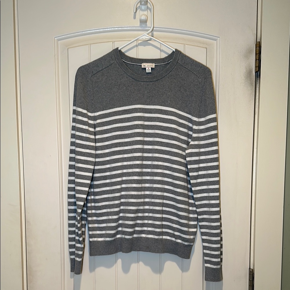GAP Cashmere Blend Gray Striped Men's Sweater